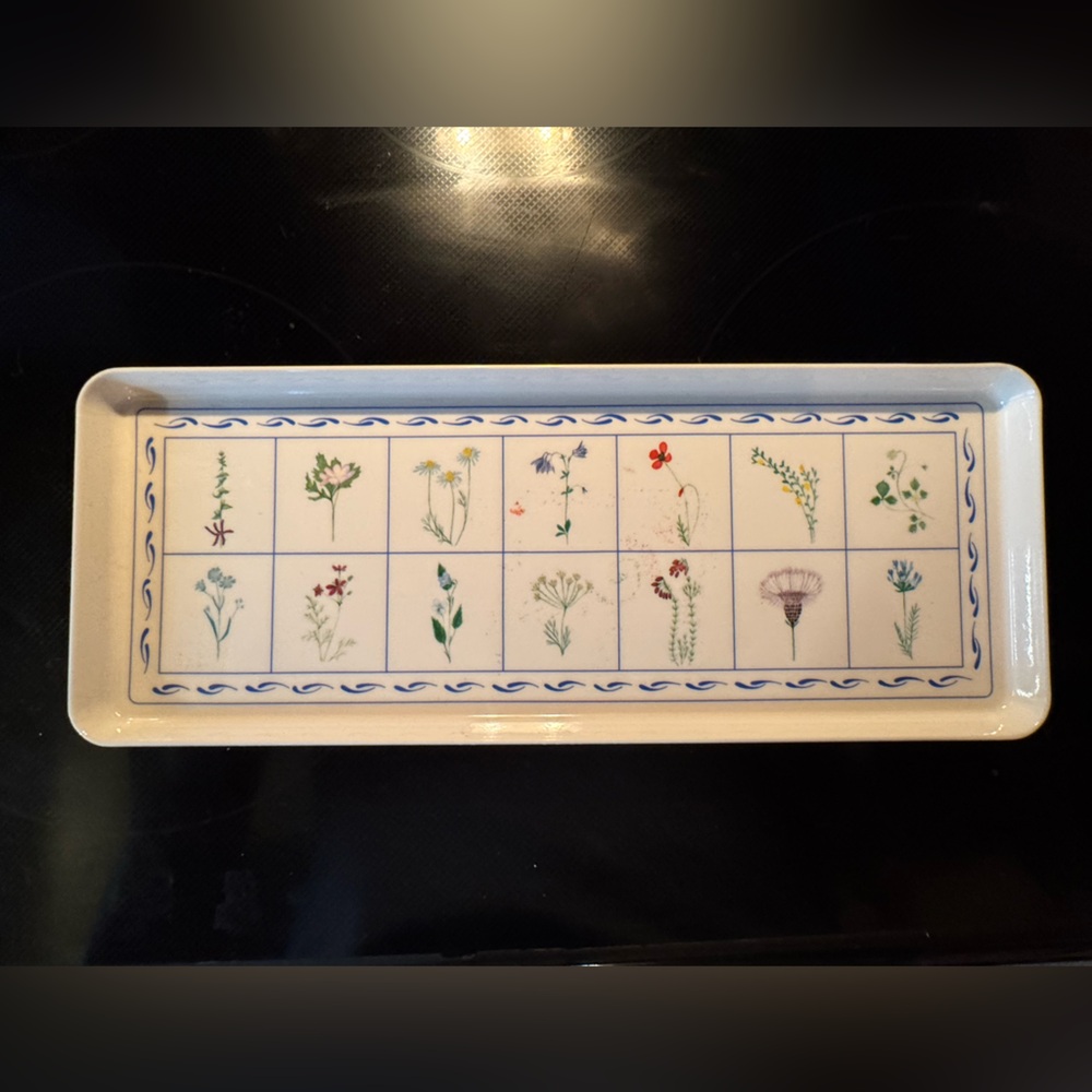 Vintage Cottagecore Melamine Botanical Floral Tray
